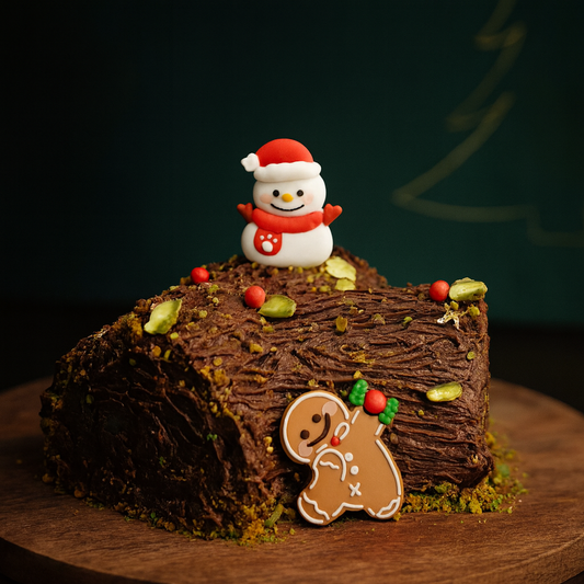 Christmas log cake pistachio flavored cake free delivery
