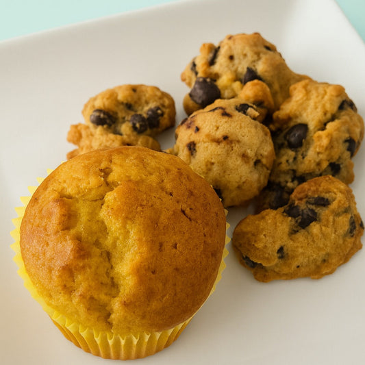 Vegan Mango Muffins and Chocolate Chip Cookies