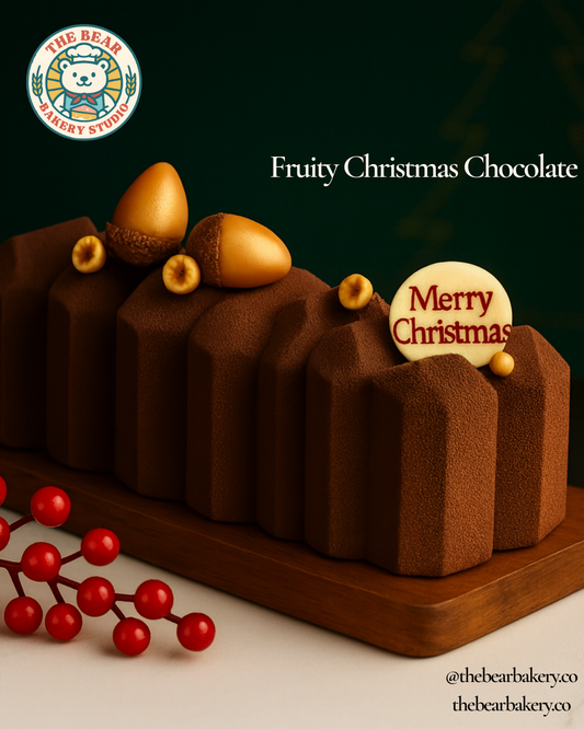 Fruity Chocolate Christmas Log Cake